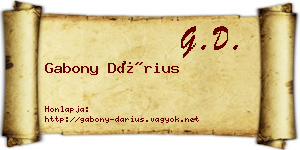 Gabony Dárius névjegykártya